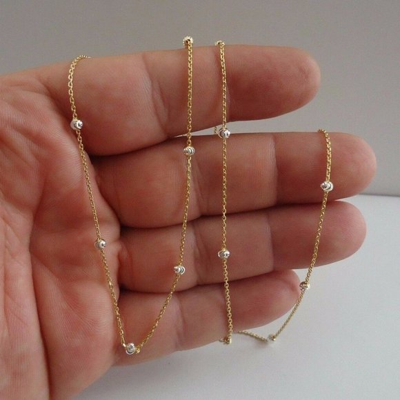 14kt Italian w/ Silver 36" Necklace - Picture 1 of 4